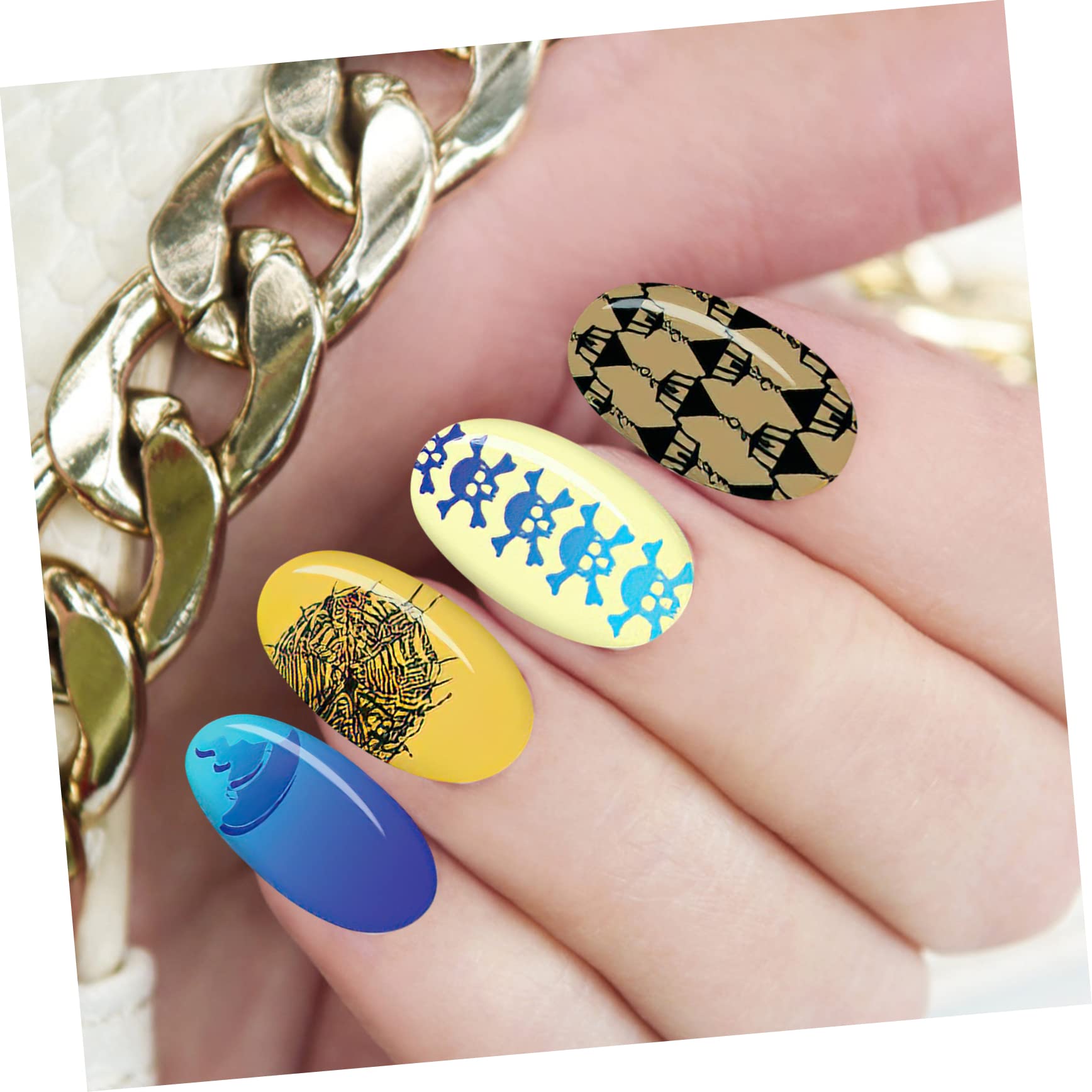 Healvian 8hojas Plantillas De Estampado De Uñas De Halloween Kit De Placas De Manicura De Diseños Temáticos De Calabaza y Esqueleto Para Decoración De Uñas Fiestas Halloween