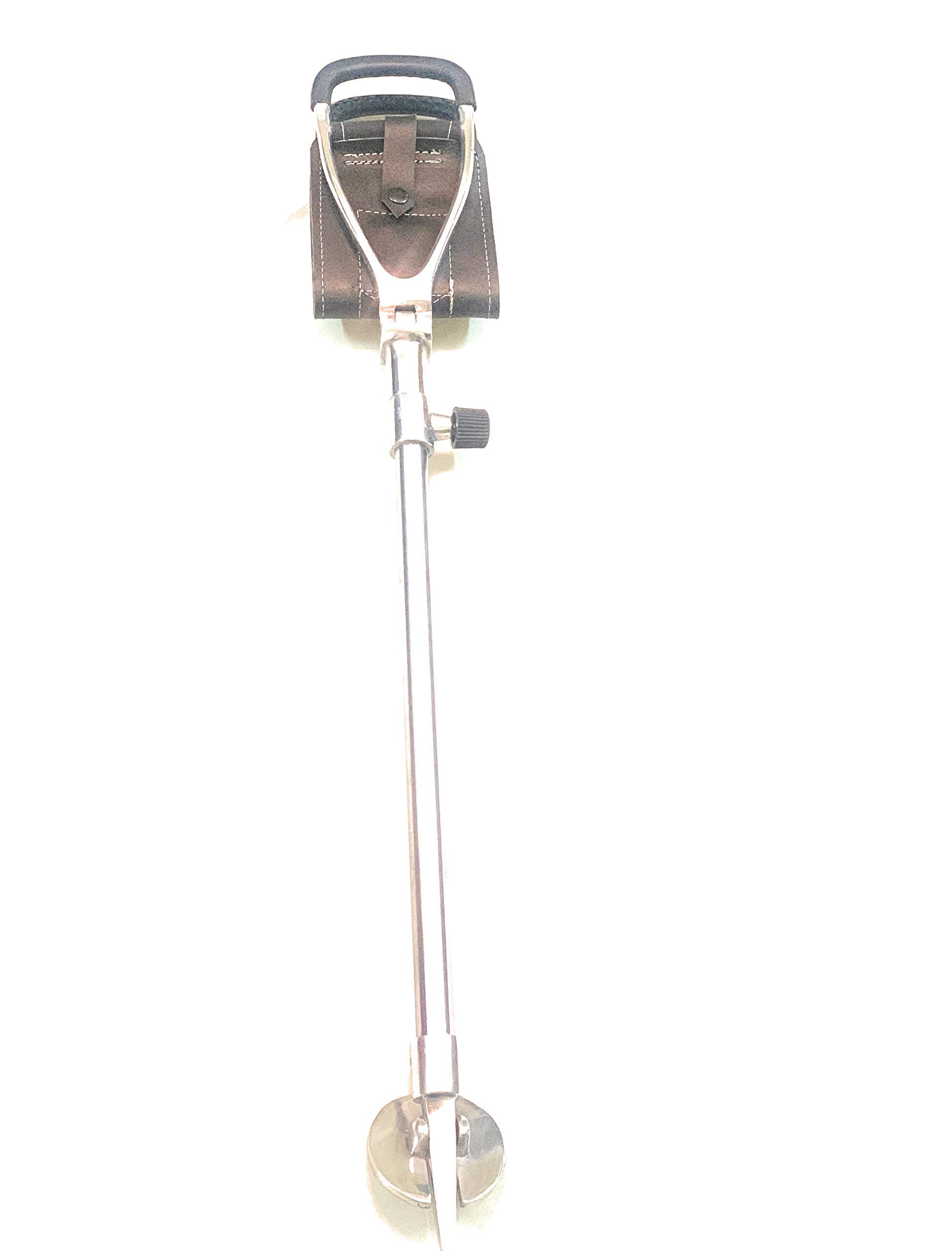 Bastones de asiento ligeros para caminar, silla de caza, silla de pesca, hecha de aluminio y cuero
