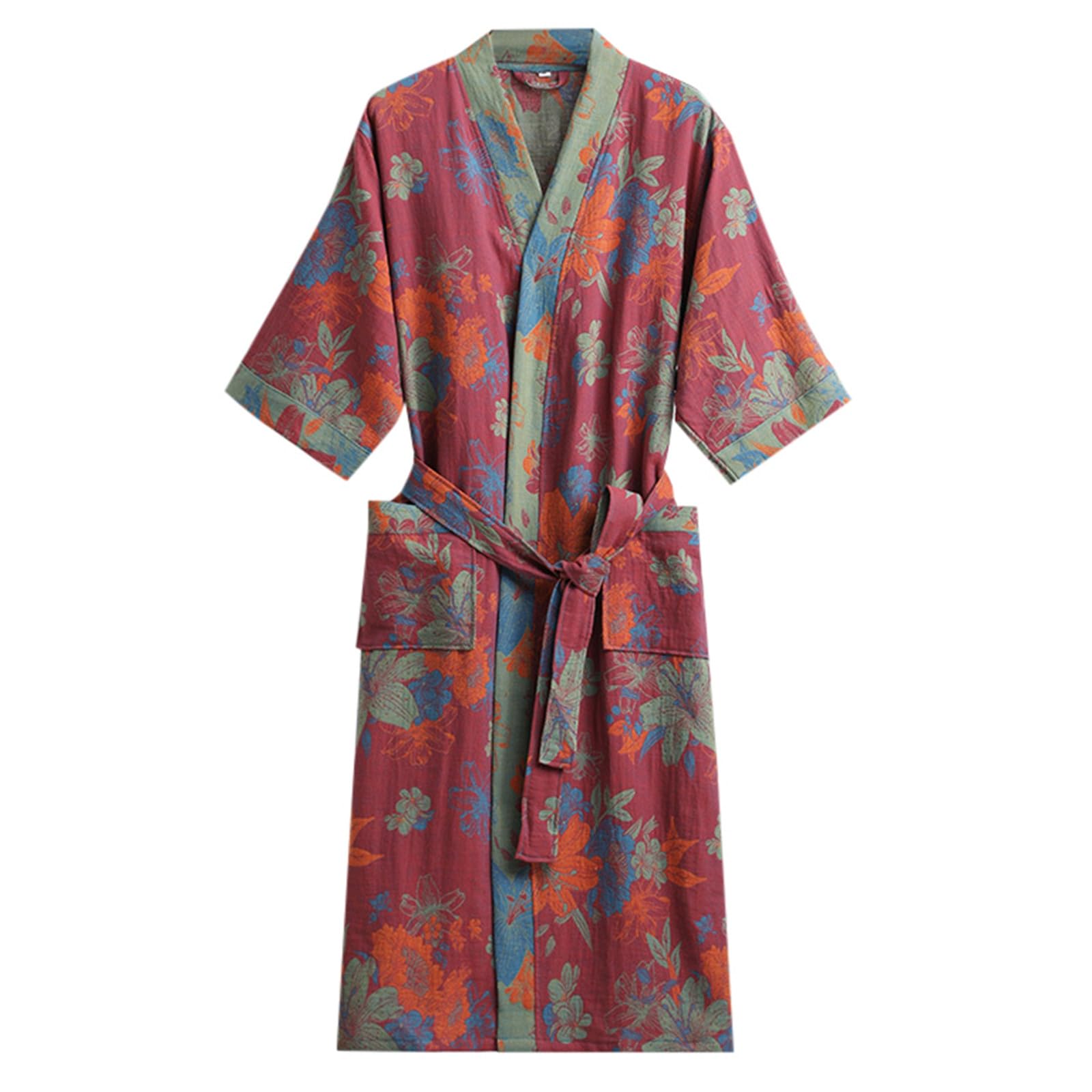 Accappatoio Uomo Donna Microfibra- Con Tasche Miscela Di Cotone Colletto Sagomato Kimono Abbigliamento Da Casa Vestaglia Uomo Estiva Perfetto Per La Doccia- Come Vestaglia Morbida O Come Asciugamano