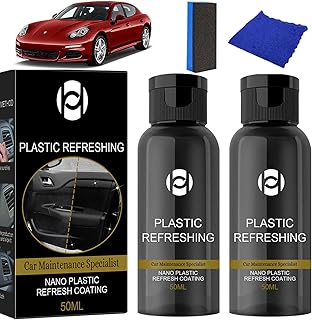 Ouhoe Plastic Refreshing, Car Plastic Revitalizing Coating Agent, Nano Plastic Refreshing Coating, Car Plastic Parts Refurbish Agent (2Pcs 100ml+1Pcs Sponge+1Pcs Towel)