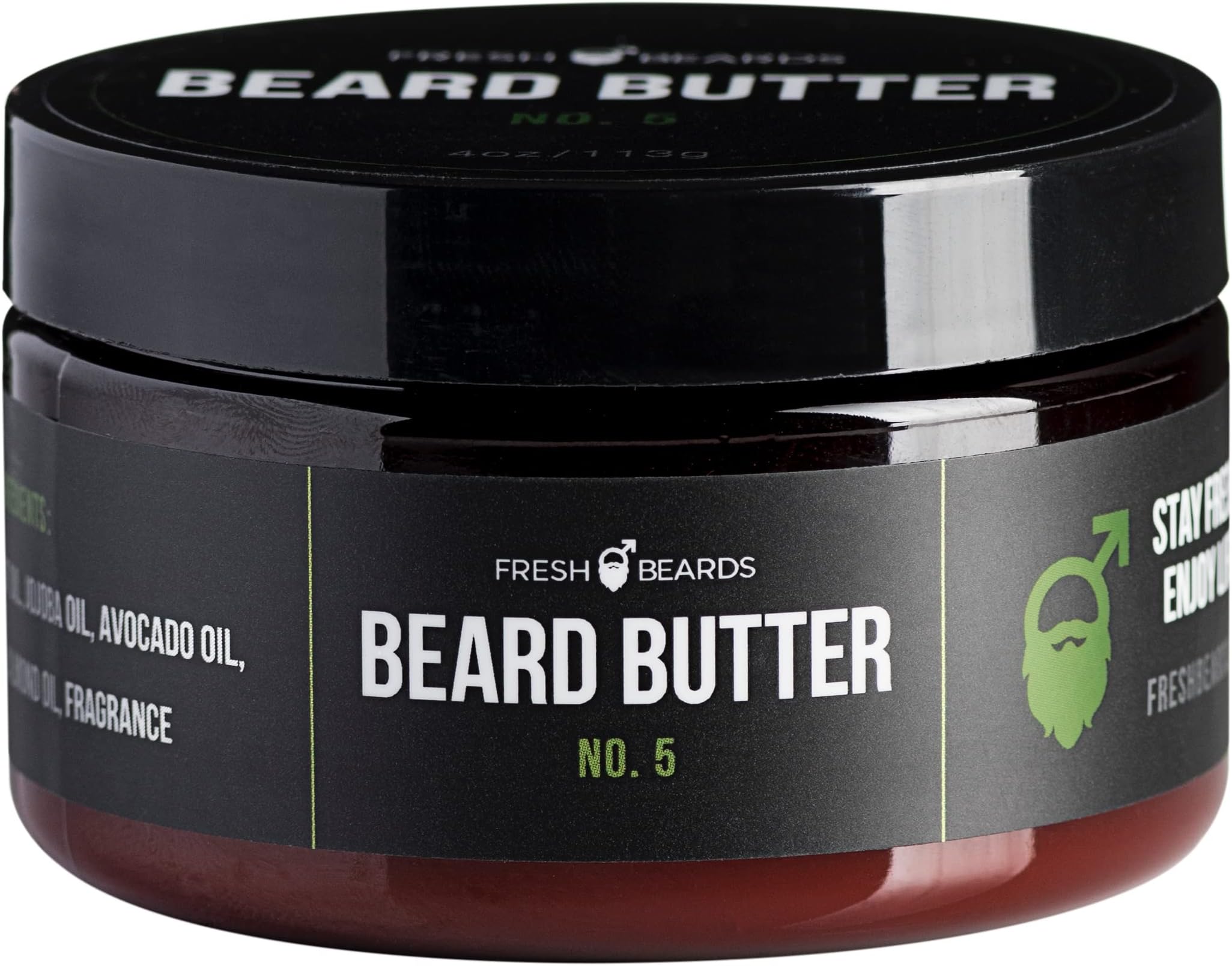 Fresh Beads No. 5 Beard Butter - Tea Tree Oil & Fresh Cut Lemon Fragrance - Men's Scented Conditioner"; "Soothing Anti-Itch Moisturizer & Softener for Healthy Beard Growth