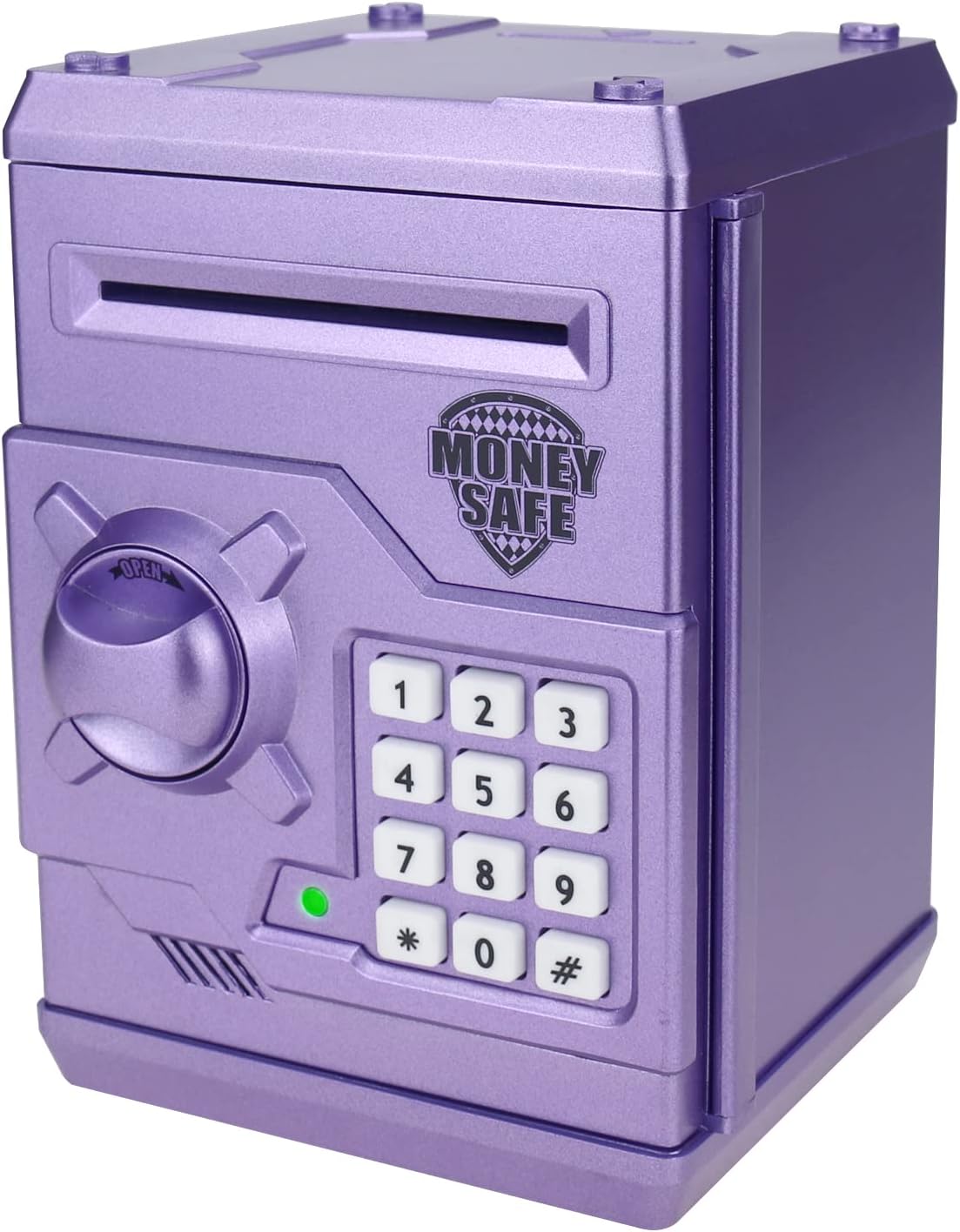 Kids Money Bank, Electronic Piggy Banks, Great Gift Toy for Kids Children, Auto Scroll Paper Money Saving Box Password Coin Bank,Perfect Toy Gifts for Boys Girls (Purple)