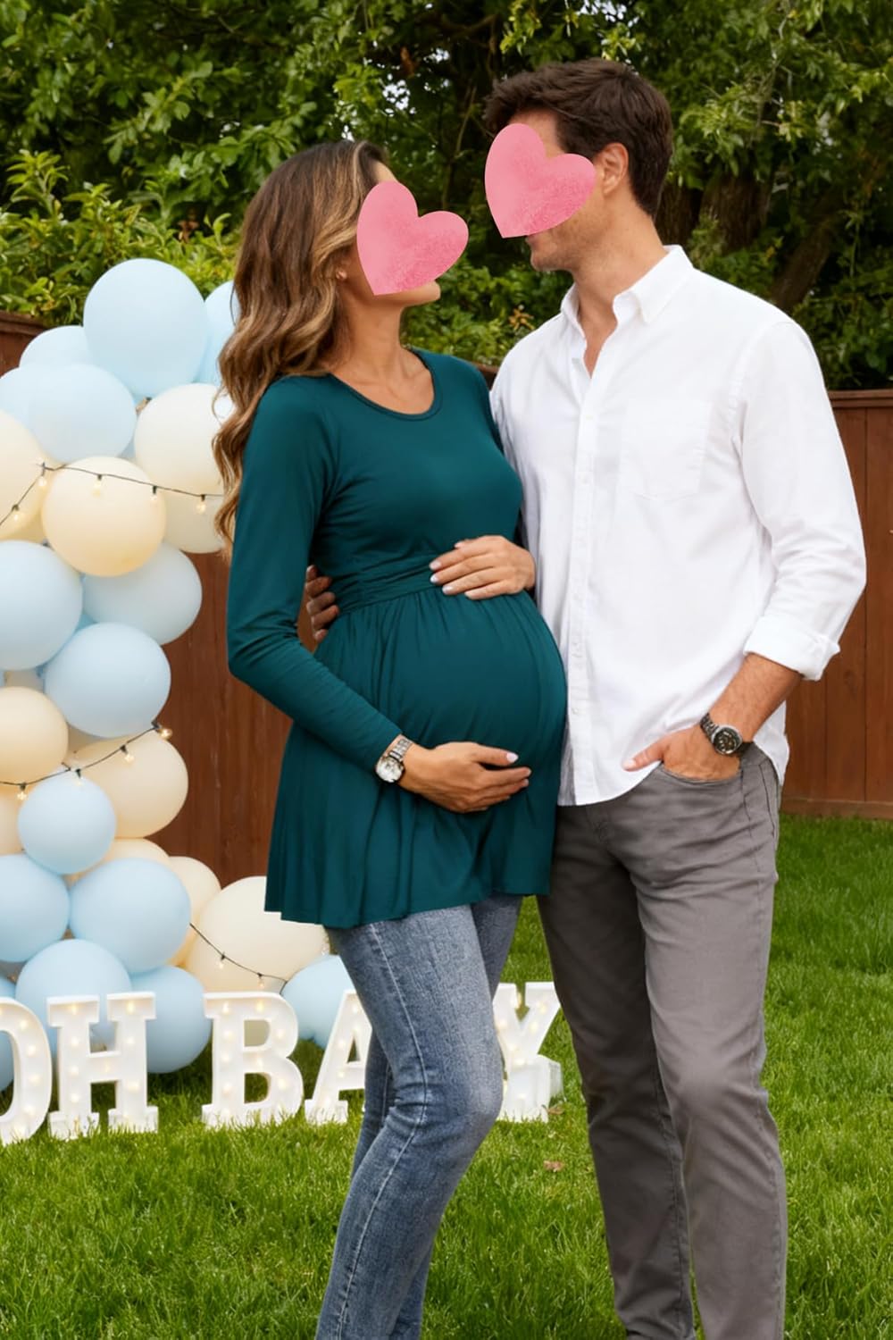 Women's Maternity Tops Short & Long Sleeve Pleated Waist Shirts Pregnancy Clothes - Image 6