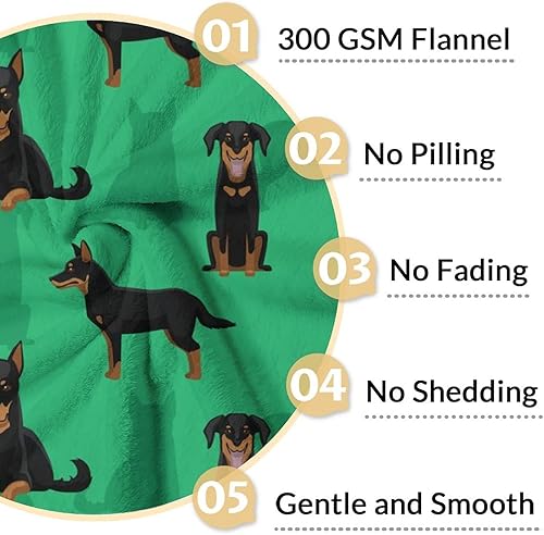 Miniatura 10 de Doberman - Manta suave, mullida y cálida, manta de tamaño individual de 60 x 80 pulgadas para cama, sofá y sala de estar, regalo lindo rosa para los