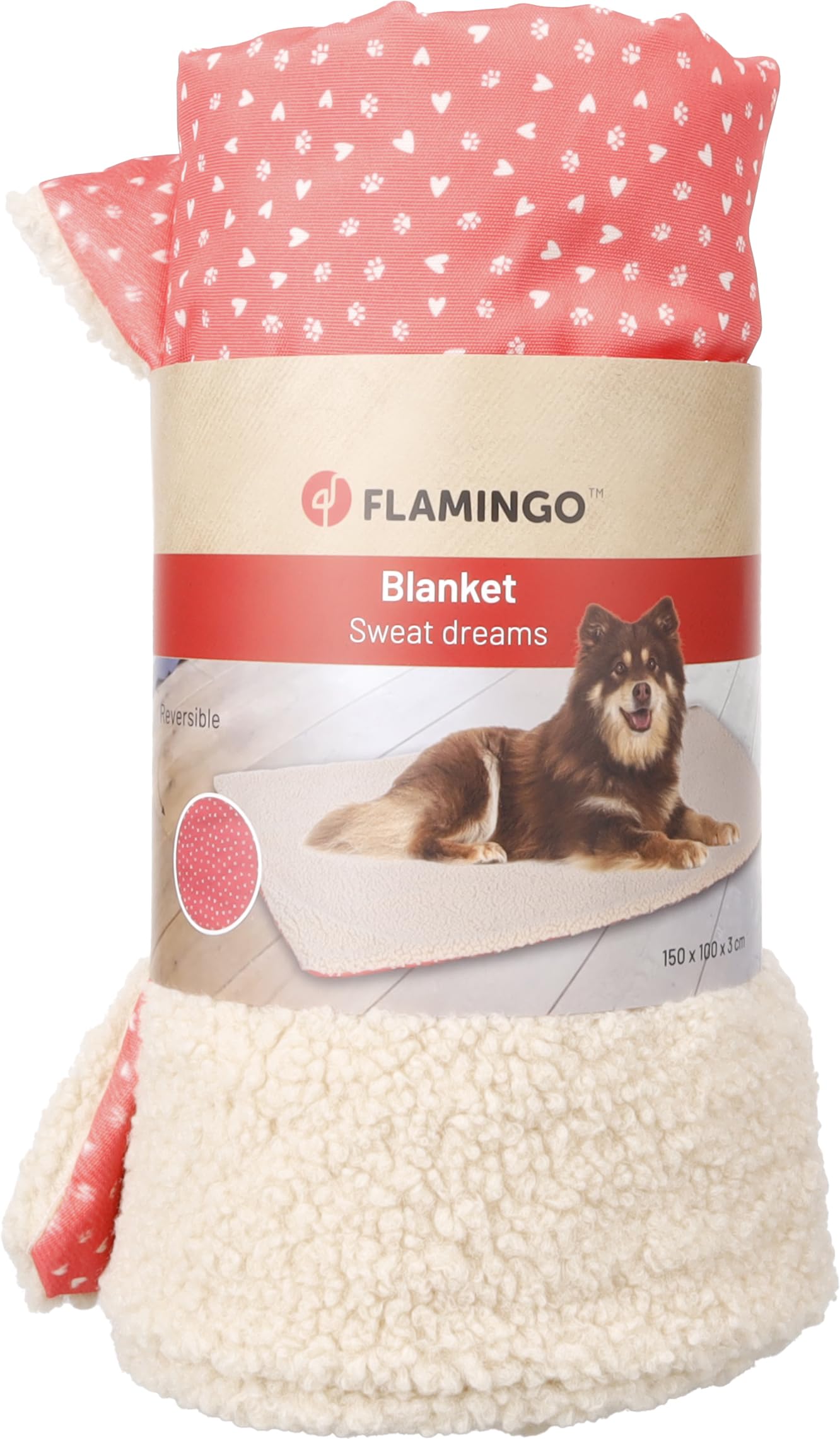 Couverture LIEF rectangle beige et rouge 150x100x2cm pour un confort quotidien