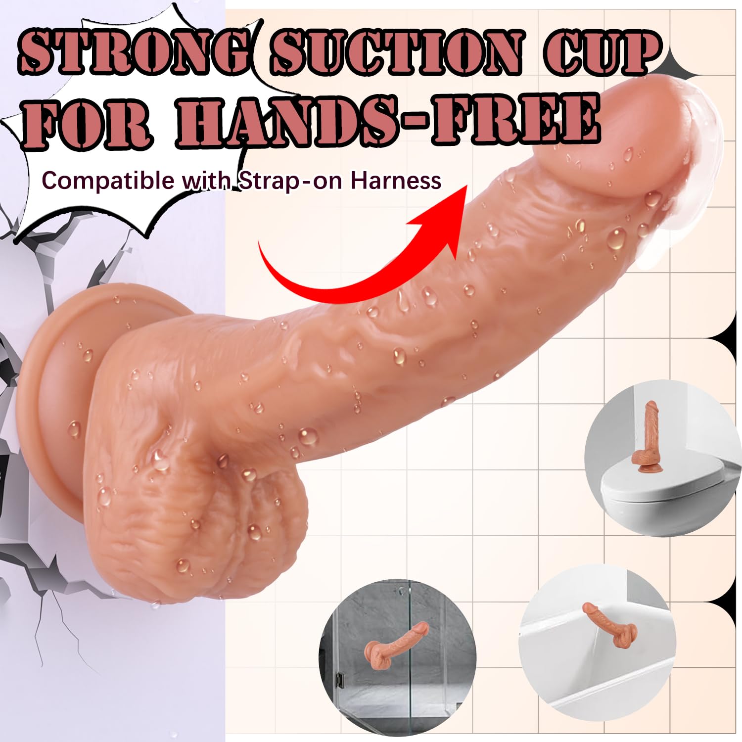 7 Inch Soft Dildo, Realistic Silicone Medium Anal Dildos Stimulation Vaginal G-Spot and Anal, Safe Material Lifelike Men Penis with Strong Suction Cup, Adult Sex Toys for Women/Beginner Sexual: Flesh