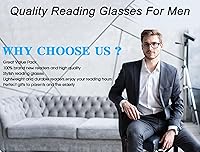 Vista 7 de Reading Glasses for Men Lightweight Square Readers Stylish Cheaters Reader Glasses Spring Hinge Comfortable Fit 4 Pack