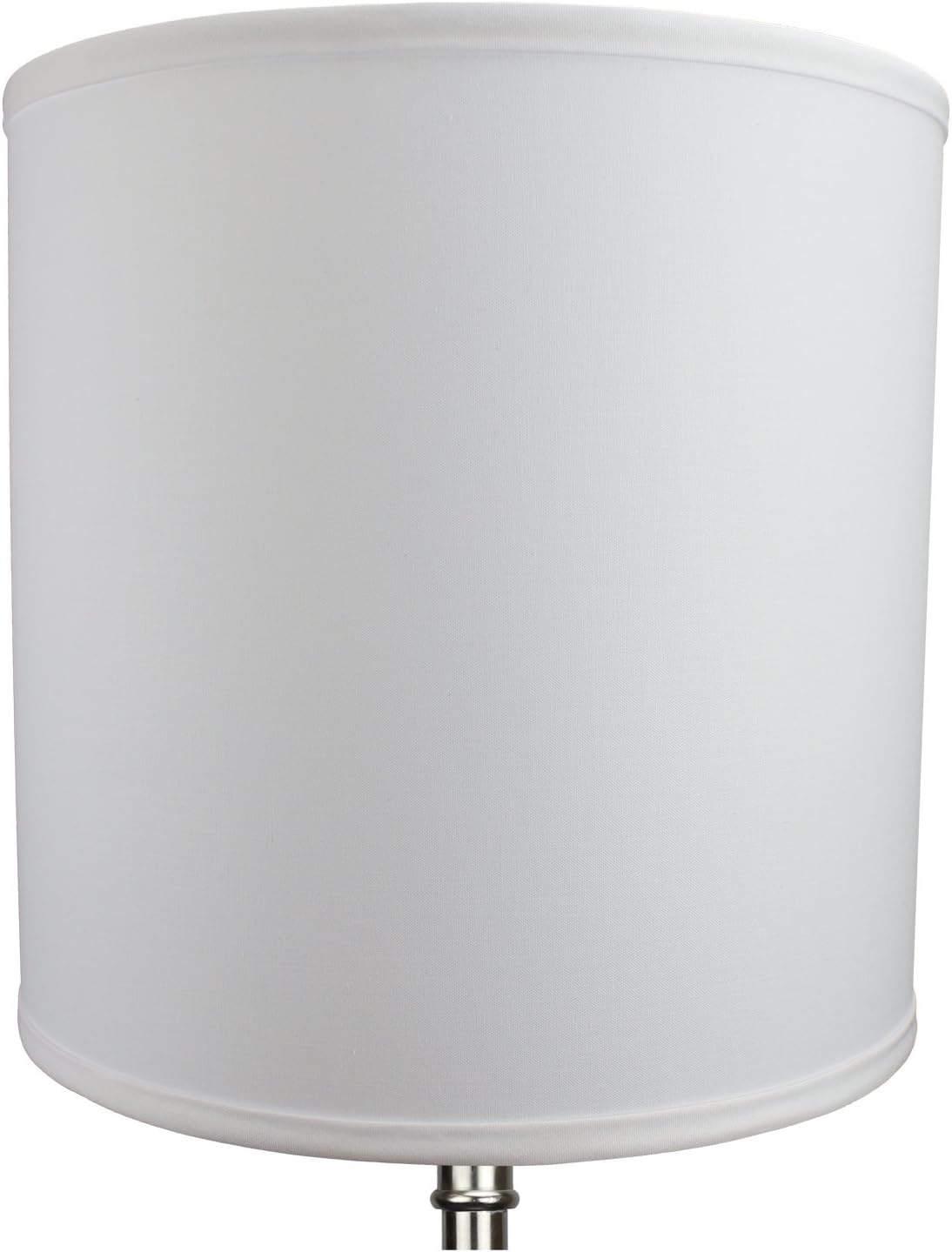 FenchelShades.com 12" Top Diameter x 12" Bottom Diameter 12" Height Cylinder Drum Lampshade USA Made (White)