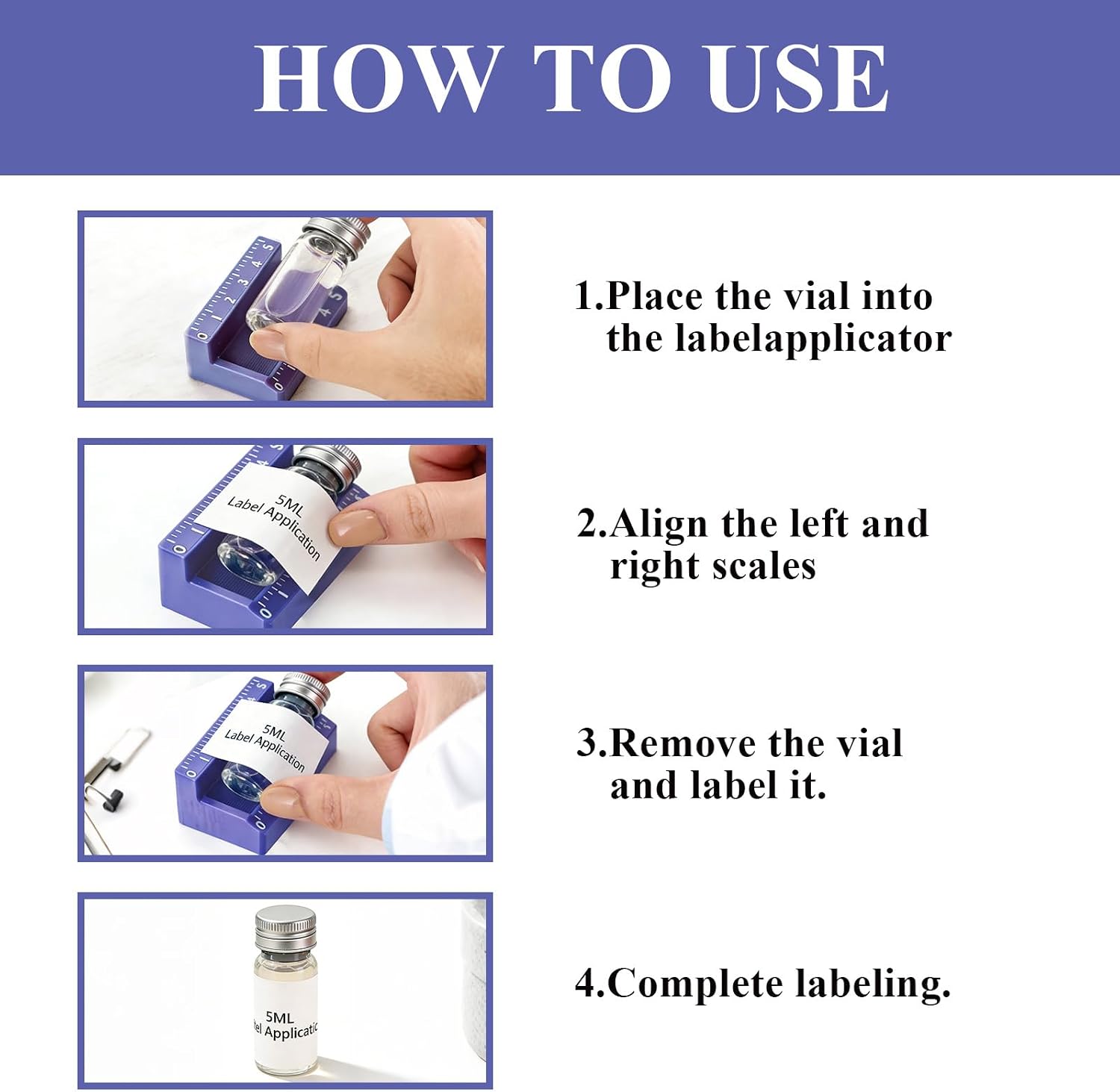 2 Pcs Set Vial Label Applicator Tool for 3ml and 10ml Vials