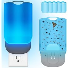 Flying Insect Trap for Indoors Plug-in Bug Catcher with UV Light for Fruit Flies, Gnats, Mosquitoes Safe for Kitchen & Home Plug in Insect Killer Device 1 Device with 5 Refills
