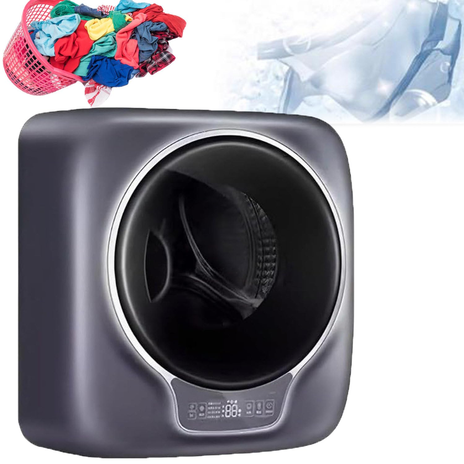 Lavatrice A Parete Completamente Automatica con Cestello Anteriore, Lavatrice A Parete Portatile con Mini Cestello, Lavatrice Elettrica Compatta A Parete