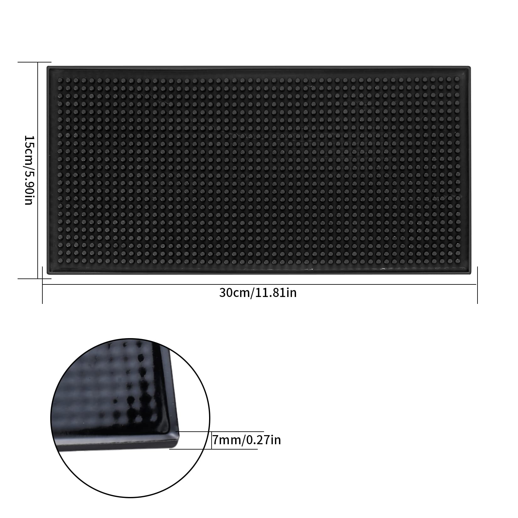 2 sztuki mata dociskowa, mata pod ubijak do kawy, PVC mata dociskowa, antypoślizgowa mata do kawy, mata dociskowa do maszyny do espresso z sitkiem, tacka dociskowa, 15 x 30 cm/czarny