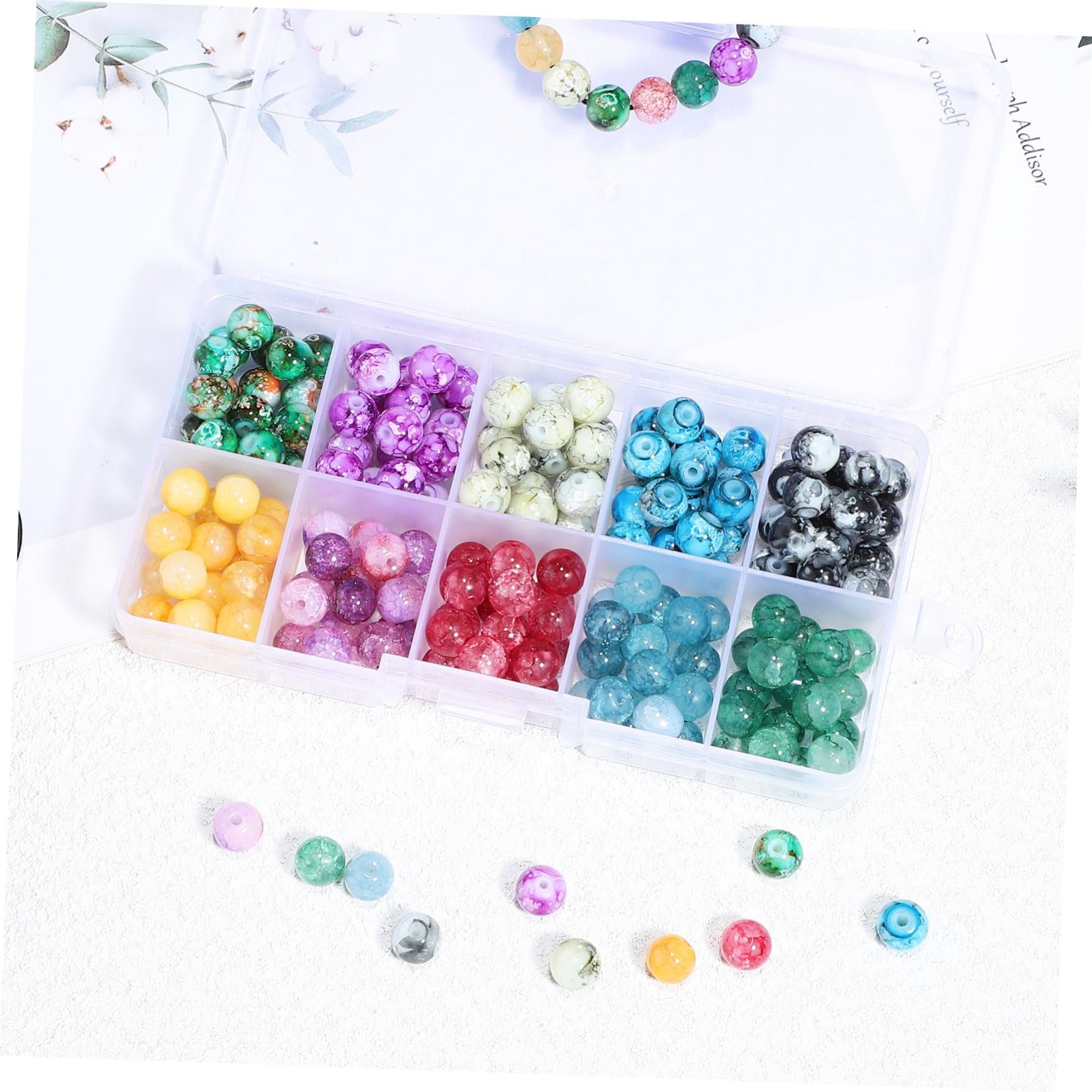 Gadpiparty 4 Set Perline Rotonde Per Bigiotteria Con Filo Elastico Perline Per Collane E Braccialetti Per Creazioni E Accessori Fai Da Te 200 Pezzi*4
