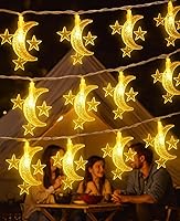Vista 10 de AceList Guirnalda de luces de luna, 20 luces LED decorativas de 9.8 pies, funciona con USB y pilas para dormitorio, fiesta, dormitorio, campamento