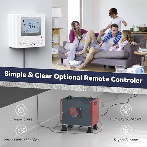 Miniatura 5 de Abestorm Deshumidificador comercial, deshumidificador de 198 pintas con manguera de drenaje para sótanos, espacios de arrastre y toda la casa,