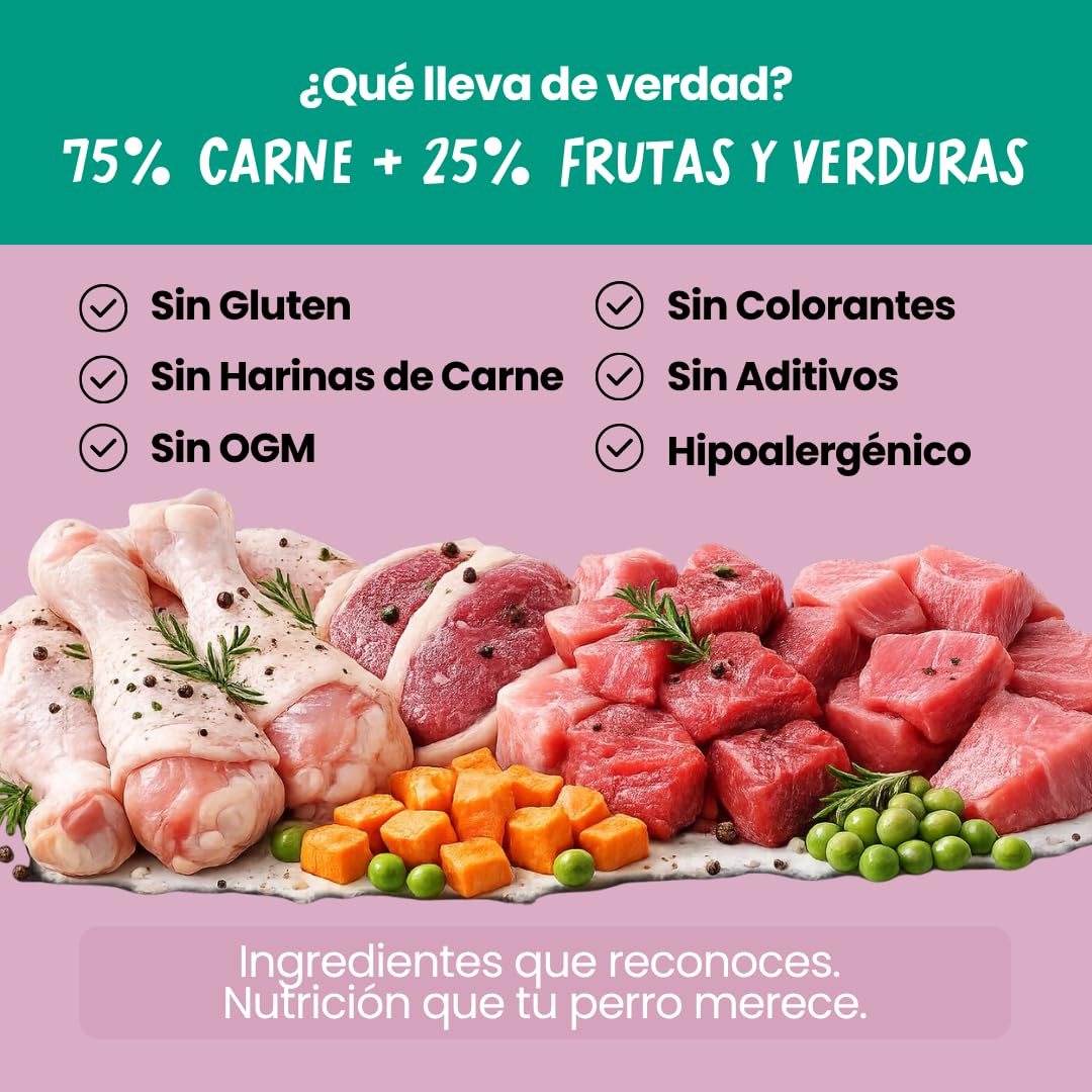 Pienso para Perros con Pollo y Pescado Fresco (2 x 6 kg) + Rodillo Quitapelos | Pienso Hipoalergénico Perros | Comida para Perros Adultos 100% Natural (Pescado) (Pollo)