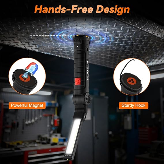 12Pack Magnetic Rechargeable LED Work Light/Flashlight for Mechanic