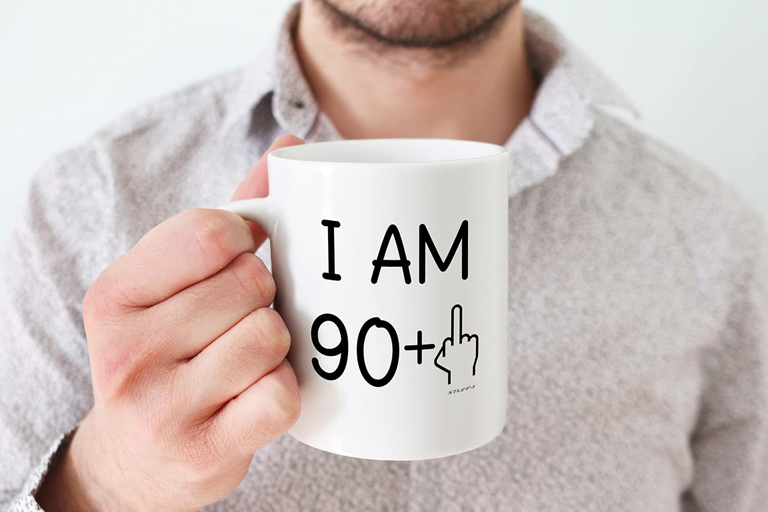 91st Birthday Gifts for Women Men Rude Novelty Mug Middle Finger, Gag Joke Gifts - Image 4