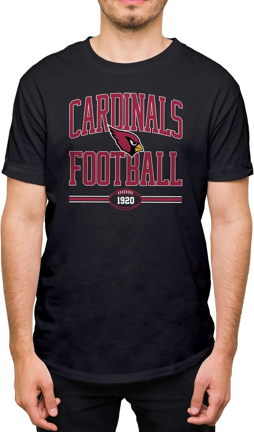 Hybrid Sports NFL - Arizona Cardinals - Football Arch - Men's & Women's Short Sleeve T-Shirt - Size X-Large, Arizona Cardinals - Black