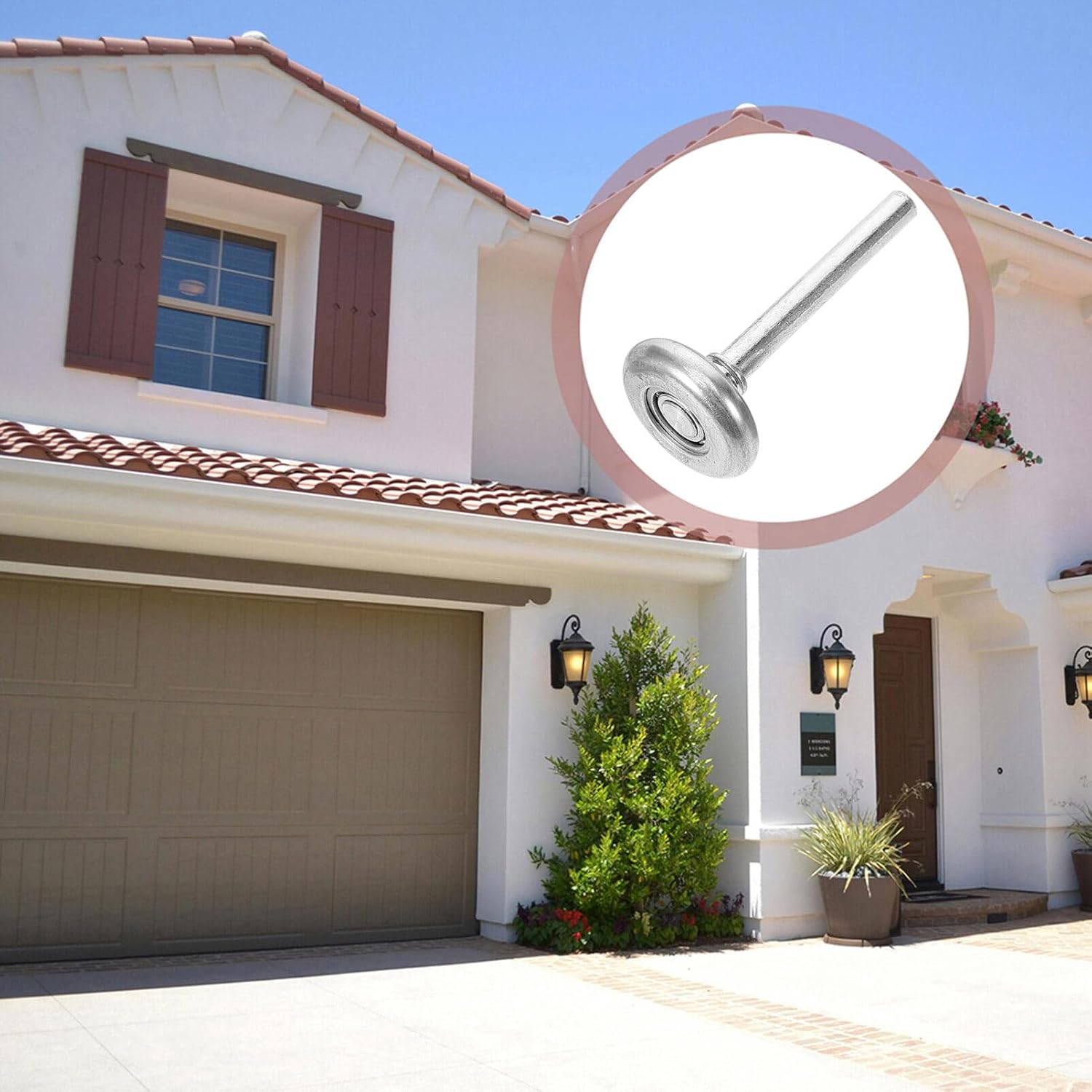 4pcs Garage Door Rollers with Stem Quiet Performance for Smooth Reinforced Design Compatible with Residential Doors