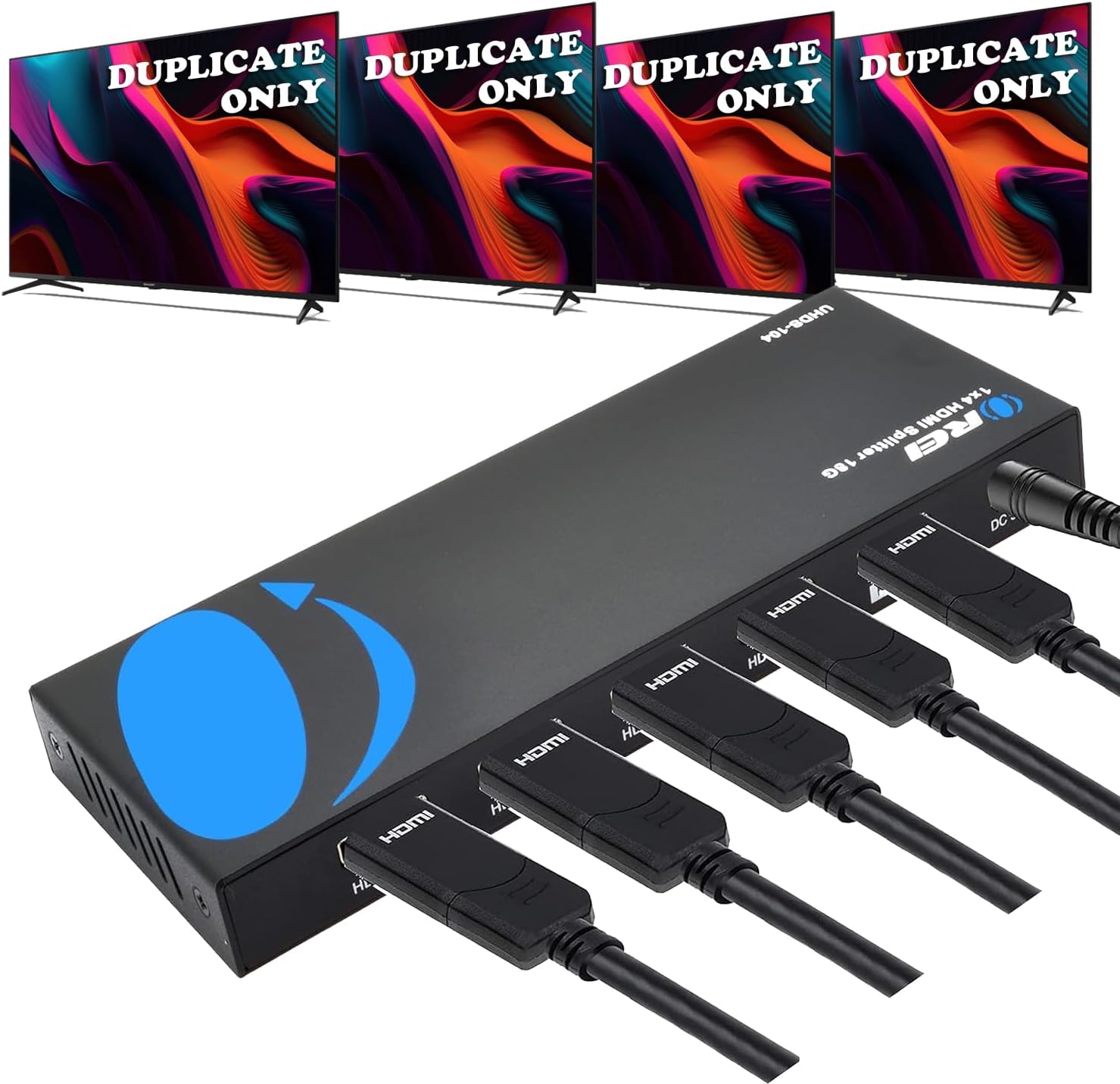 Orei UltraHD 4K @ 60 Hz 1 X 4 HDMI Splitter 1 in 4 Out 4 Port 4: 8-Bit - HDMI 2.0, HDCP 2.18 Gbps