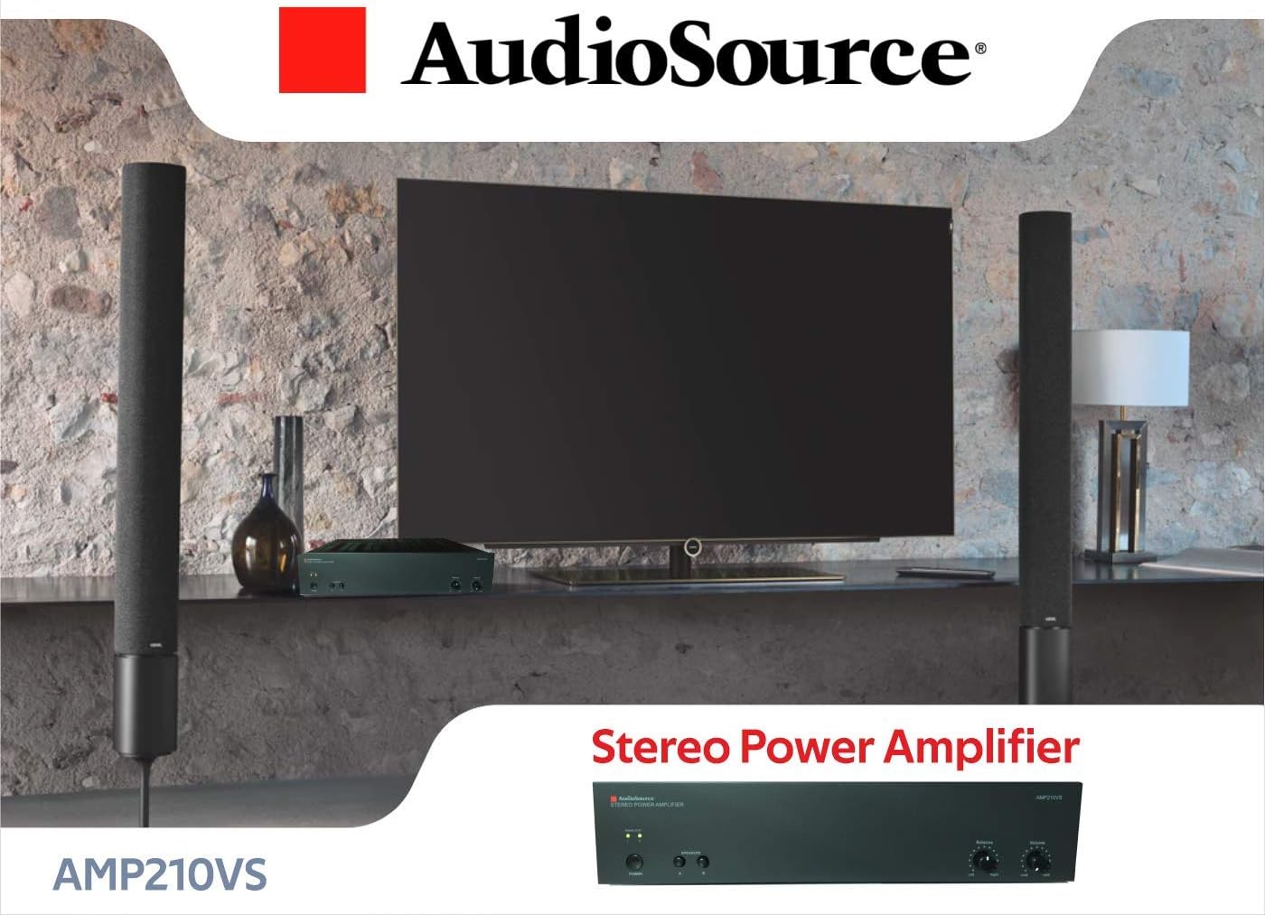 AudioSource Analog Amplifier, Stereo Power A Amplifier AMP210VS for Home Sound Systems