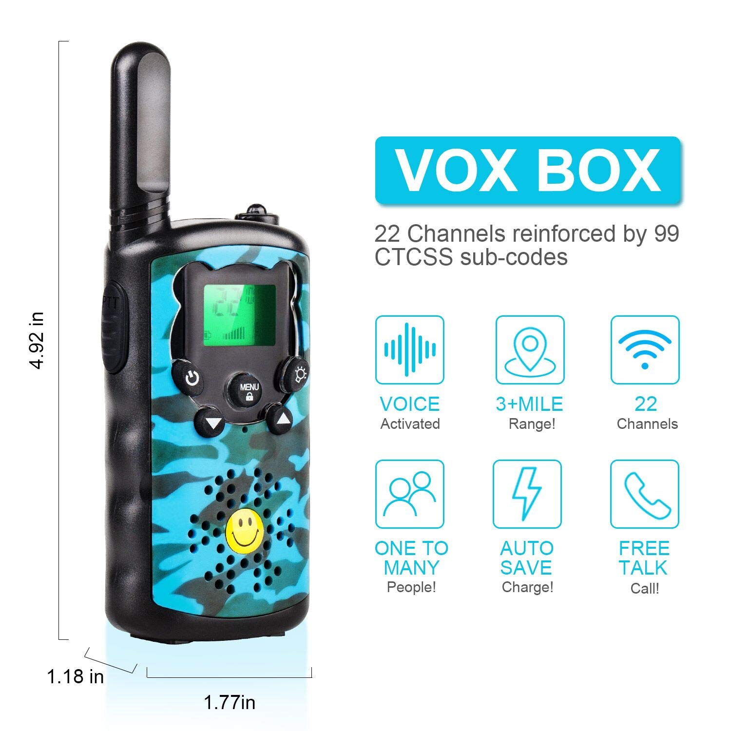 Walkie Talkies for Kids Adults,3 Mile Long Range - Image 2