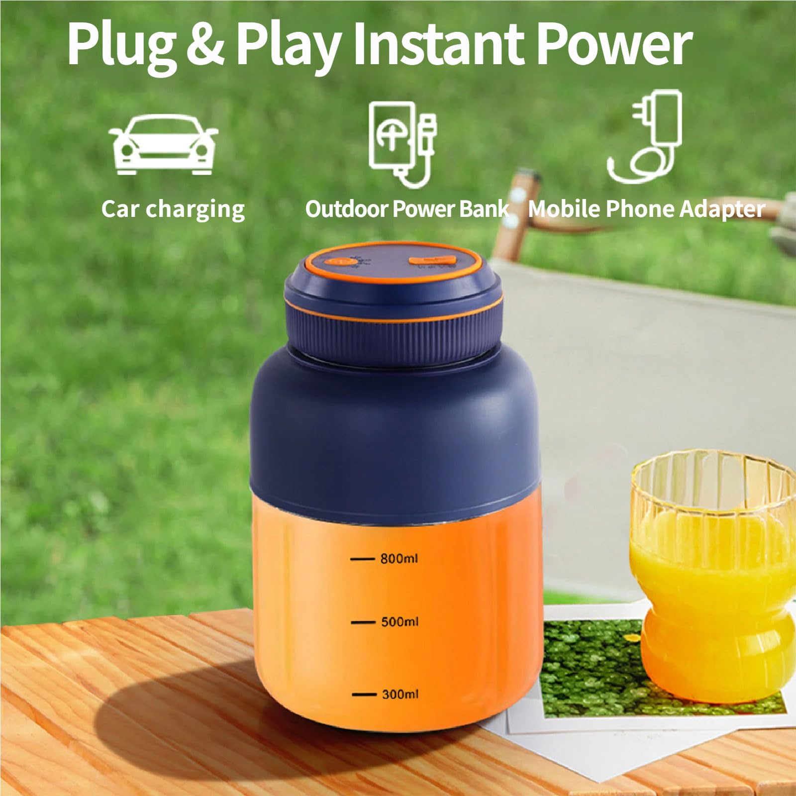 Gobelet mélangeur portable pour milkshakes rechargeable 800/1300 ml grande capacité presse-agrumes portable pour cuisine grande capacité pour mélange à la maison