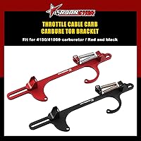 Vista 6 de Soporte de cable del acelerador Ryanstar 4150 4160 Serie soportes de acelerador de aluminio ajustable en billete negro