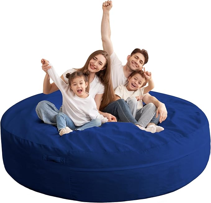 HABUTWAY XX-Large Bean Bag Chair: Giant 7' Memory Foam Furniture Bean Bag Chairs for Adults with Microfiber Cover 7Ft (Blue)
