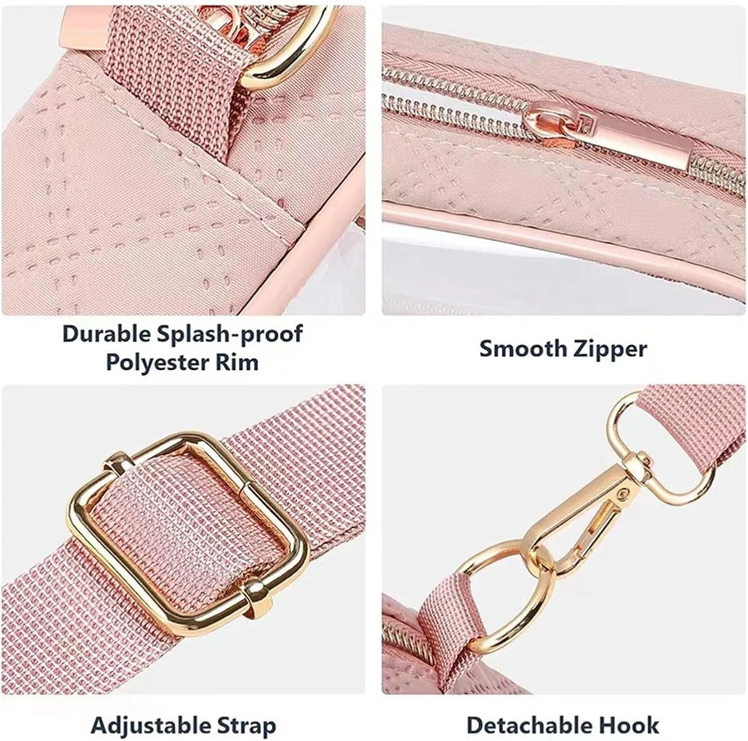 Clear Stadium Bag Square Shoulder Messenger Bag Transparent PVC Crossbody Waterproof Travel Phone Purse