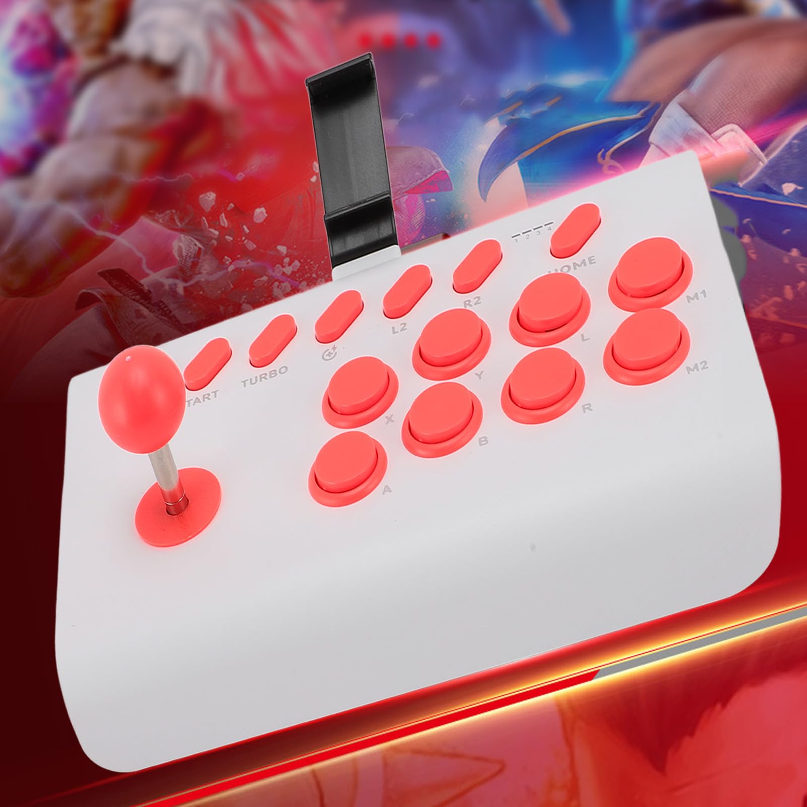 Fight Stick, Controlador Inalámbrico de Juegos de Lucha Bluetooth con Programación Turbo Macro, Joystick de Lucha Ergonómico para iOS, para Android, para para para