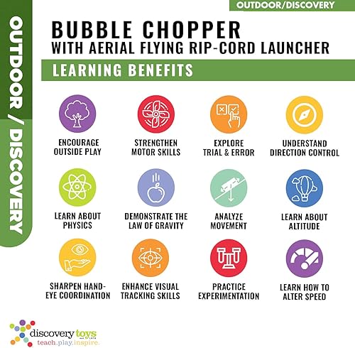 Miniatura 4 de Discovery Toys Picador de burbujas con lanzador de cable de desgarro volador aéreo  Aprendizaje impulsado por niños  Juguete STEM Desarrollo de la