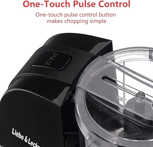 Miniatura 6 de Liebe&Lecker Mini procesador de alimentos, mini picadora de 1.5 tazas para cortar verduras, ajo, cebolla y carne
