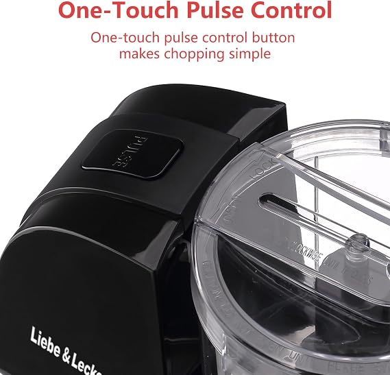 Liebe&Lecker Mini Food Processor 1.5 Cup Small Chopper Electric Mincer | Vegetable Chopper For Onions Garlic Meat Food Chopper Container Compact Size Single Serving Meal Prep Easy Clean