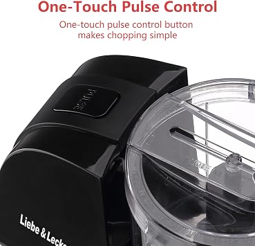 Liebe&Lecker Mini Food Processor 1.5 Cup Small Chopper Electric Mincer | Vegetable Chopper For Onions Garlic Meat Food Chopper Container Compact Size Single Serving Meal Prep Easy Clean