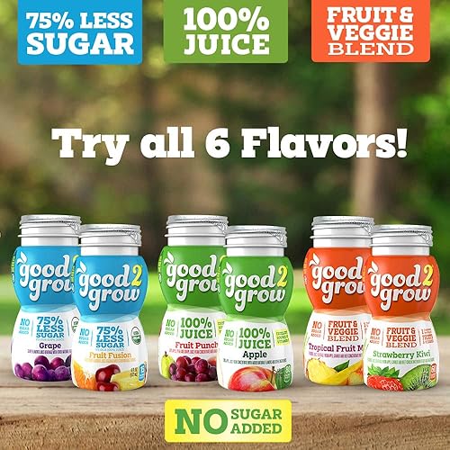 Miniatura 5 de good2grow 100% jugo de manzana y fruta ponche de 24 botellas de jugo de 6 onzas sin BPA, sin OMG sin azúcar añadido y una excelente fuente diaria de