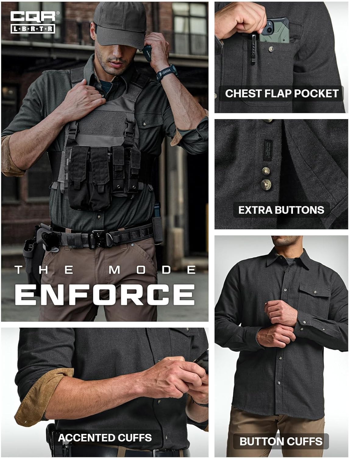 CQR Men's 100% All Cotton Button Down Flannel Shirts, Long Sleeve Brushed Warm Soft Casual Outdoor Plaid Shirt - Image 8