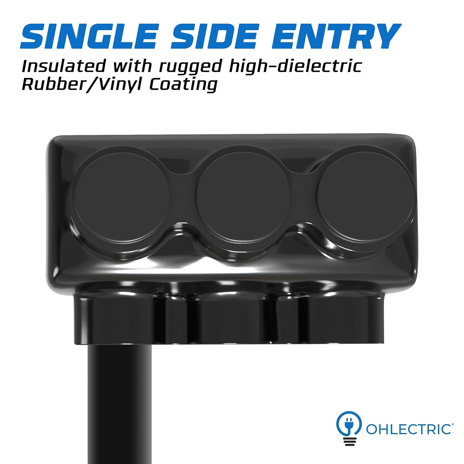OHLECTRIC 4 Pack - Insulated Wire Connector 3 Port Single Side Entry for 4-14 Wire Range Lugs with 3/16 Hex Screw, Pre-Filled with Oxide Inhibitor - Wire Connectors, Electrical Connectors, Wire Tap