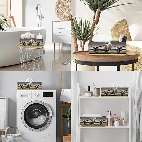 Miniatura 6 de XMNYGJ Cestas de almacenamiento de aviones para organizar el baño, cesta pequeña de papel higiénico, contenedores de almacenamiento plegables para