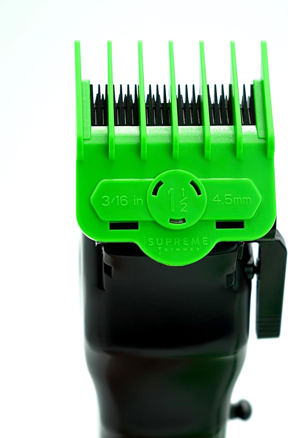 Supreme Trimmer Magnetic Guide Combs for Clippers | CMG100 Hair Clipper Guards, 10 Cutting Lengths | Acid Green