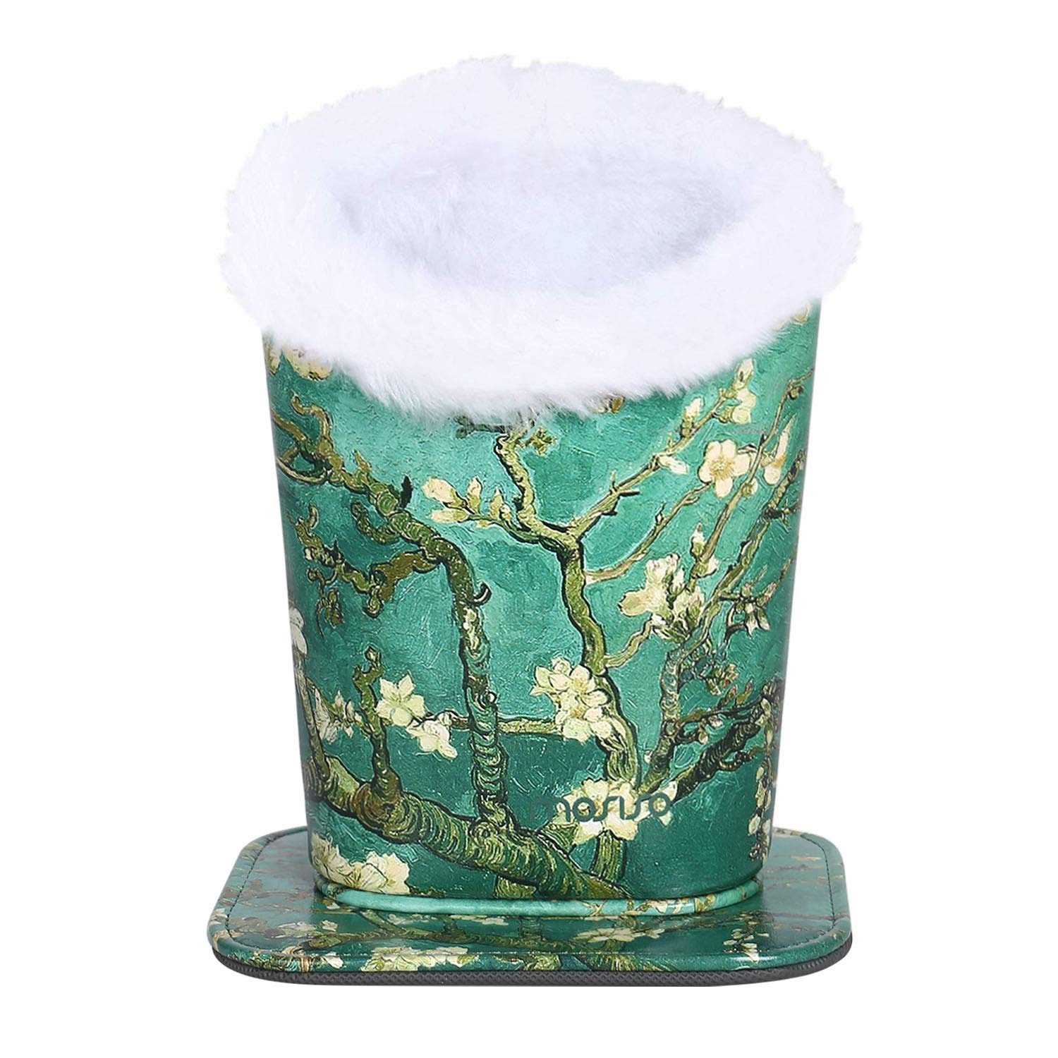 MOSISOEyeglasses Holder, Plush Lined PU Leather Pattern Stand Case with Magnetic Base, Wintersweet