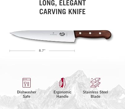 Victorinox Wood 8.5 Inch Chef's Knife, Stainless Steel Carving Knife