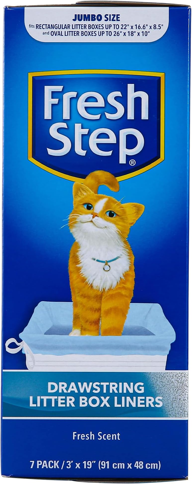 Drawstring Cat Litter Box Liners, Scented, 3 ft x 19 in, 7 Count