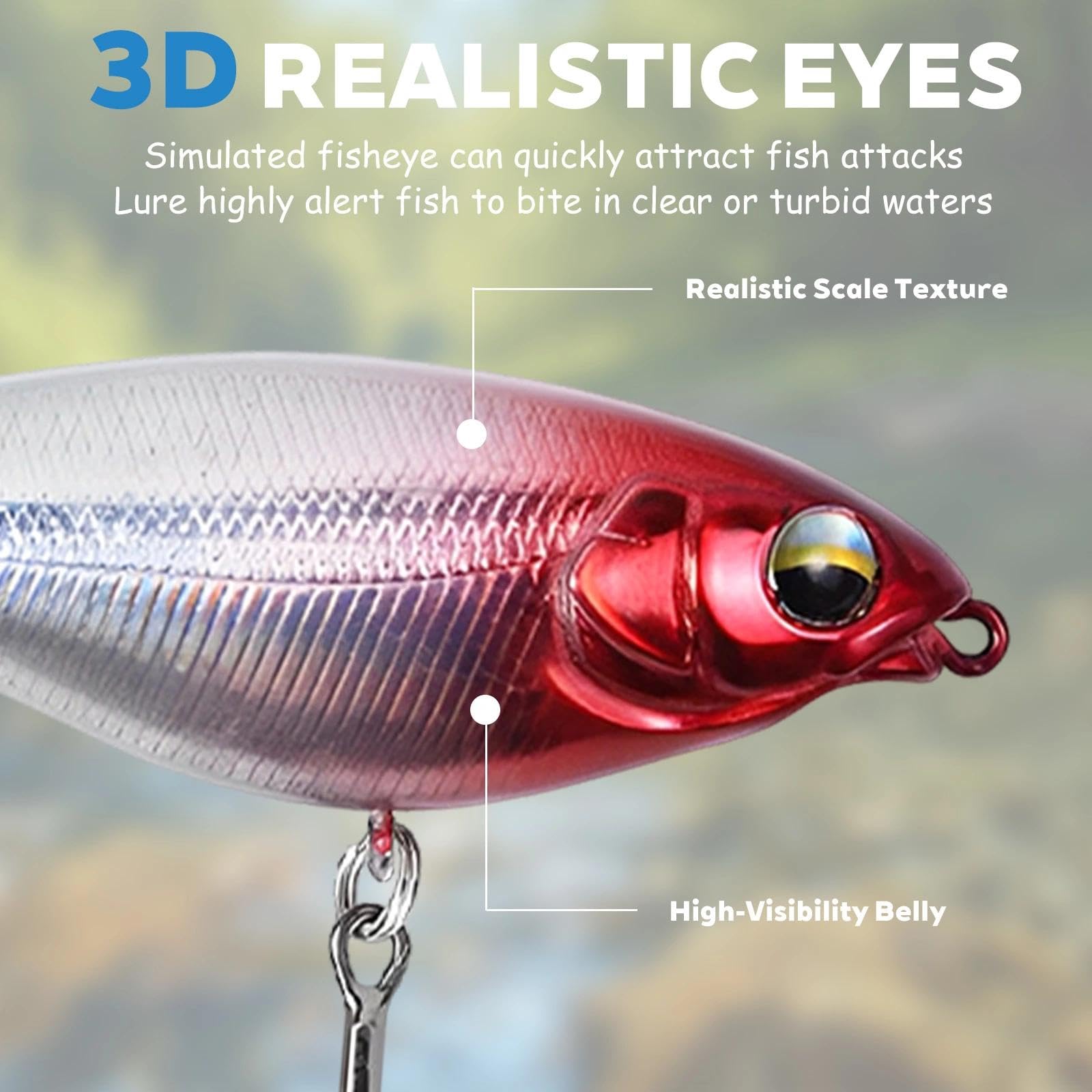 4 Pezzi Esche Artificiali Esche da Pesca Whopper Plopper Spigole esche Pesca Artificiali Spinning Mare con Coda a Spirale e Ami da Pesca Punte per Pesce Gatto Bass Pike (8 cm/10 g)