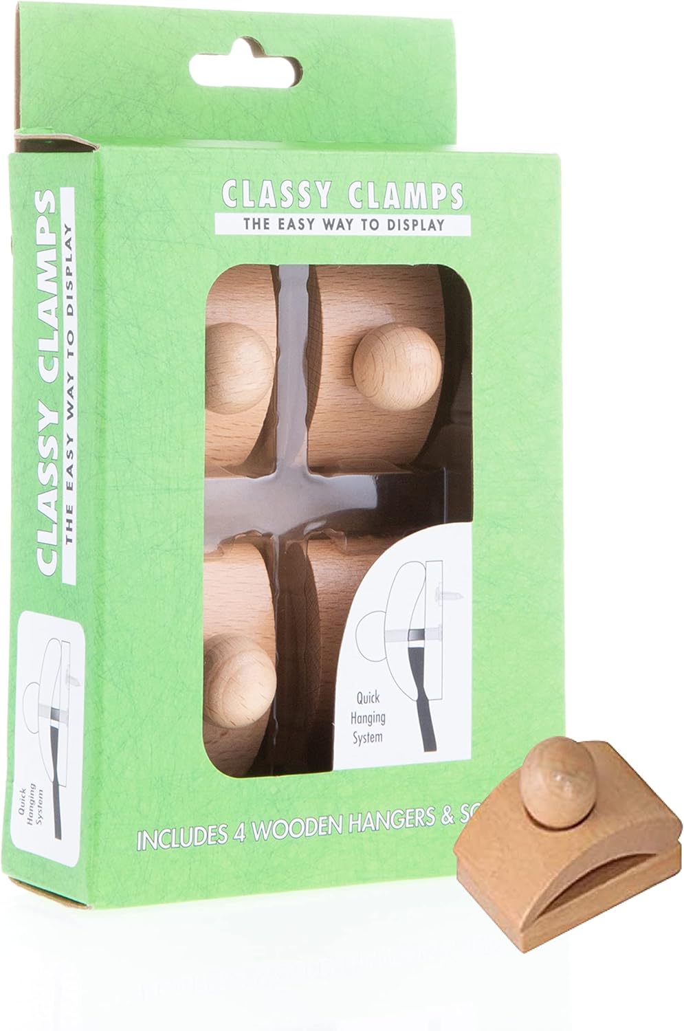 Authentic Crazy Deals Classy Clamps Wooden Quilt Wall Hangers – 4 Small Clips (Light) and Screws for Wall Hangings - Tapestry Hangers / Quilt Hangers for Wall hangings - Quilt Clips / Wall Clips for Hanging / Quilt Racks