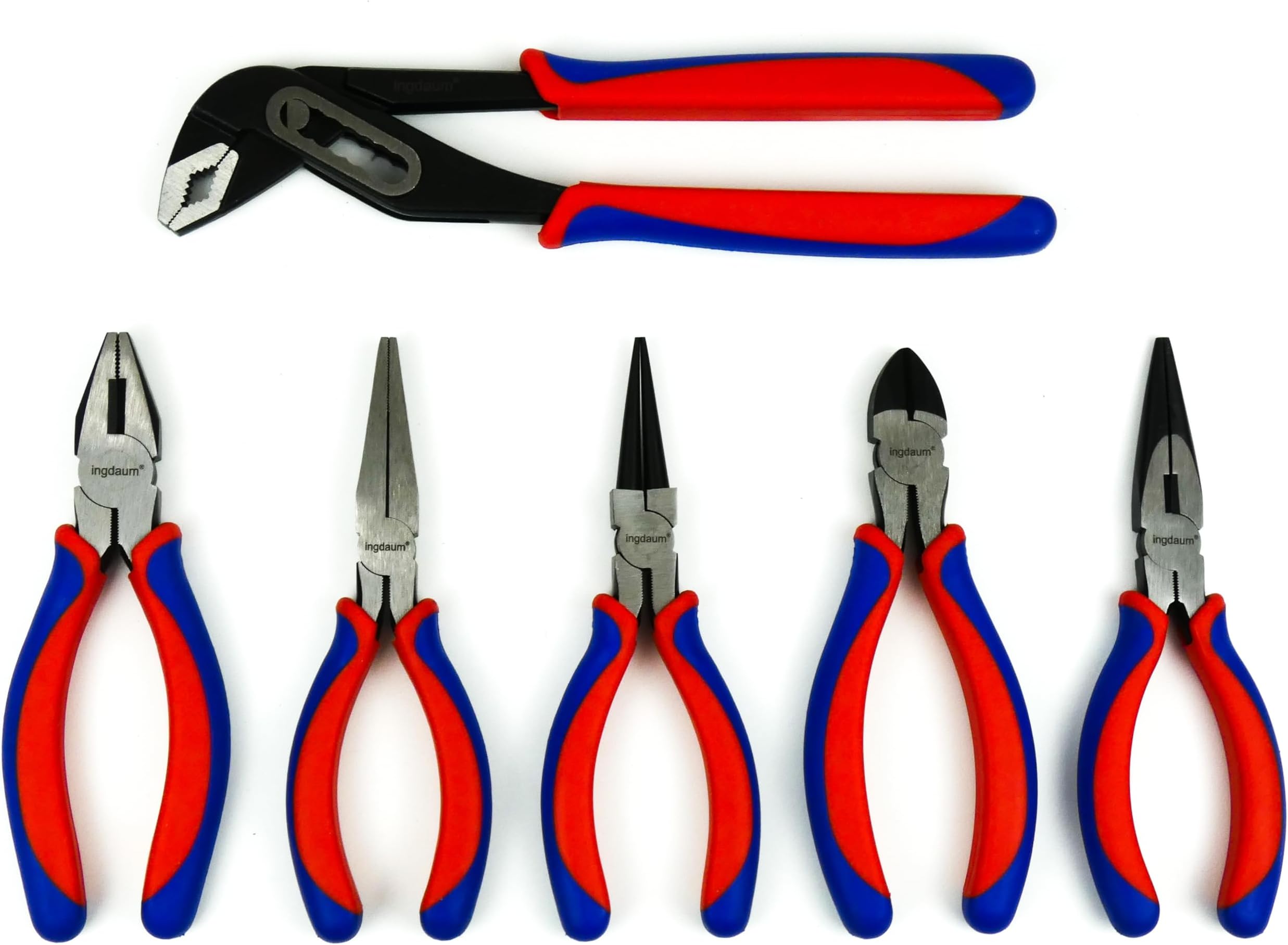 WORKPRO Lot de 2 pinces pour pompe à eau de 180 mm et 250 mm, poignées de tuyau réglables rapides, ensemble de pinces à joint coulissant avec grande