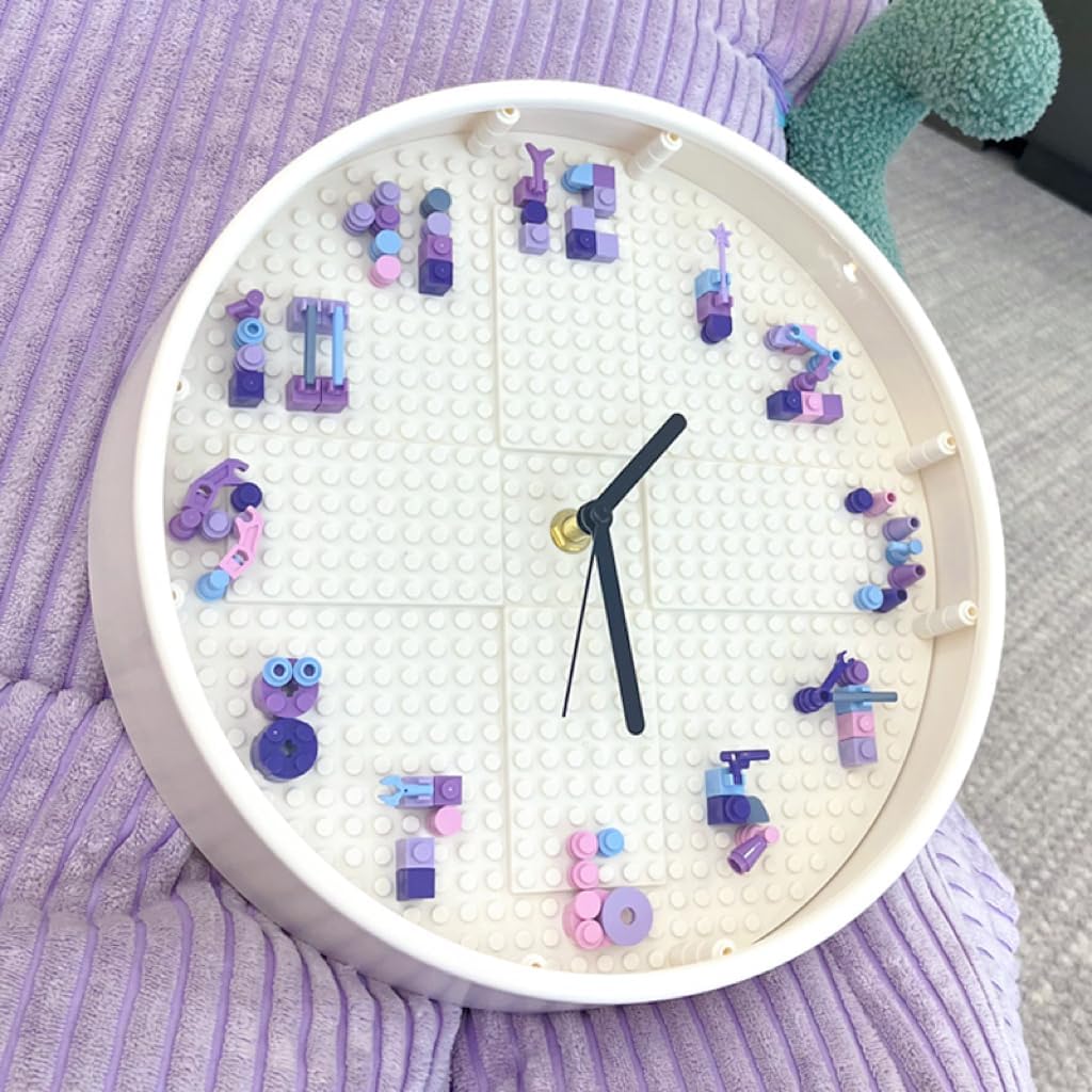 DIY Craft Kit for Girls, Educational STEM Building Block Assembly Wall Clock, Hands-On Creative Construction Toy, Decorative Wall Clock for Girl Room, Fun Birthday Gift for Girls Age 6 7 8 9 10 11 12