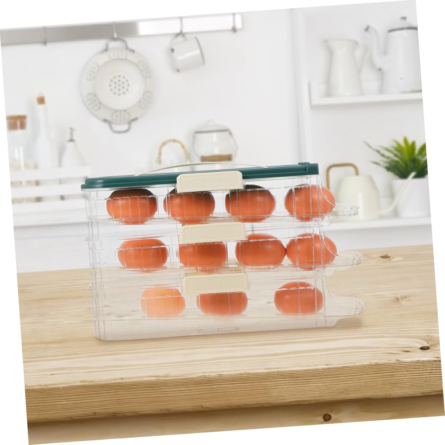 GLEAVI Three Layer Auto Rolling Egg Rack for Refrigerator Egg Holder Side Door Sealing Organizes and Kitchen Items