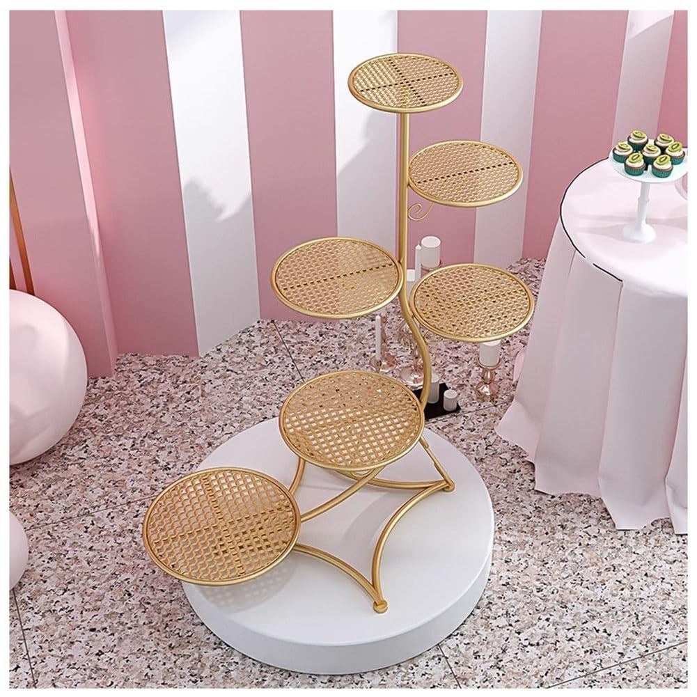 Soporte de Metal para Tartas con Enredadera de Flores Soporte de exhibición de Tartas de Varios Niveles para Bodas y cumpleaños Soporte de exhibición de postres y Cupcakes(Gold,8-Tier)
